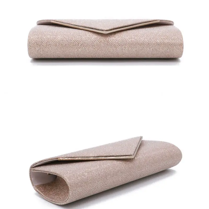YNSSK Champagne Envelope Clutch Bag Bottom View