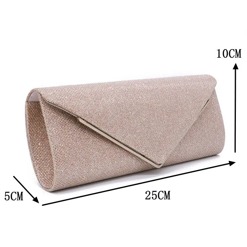 YNSSK Champagne Envelope Clutch Bag Size