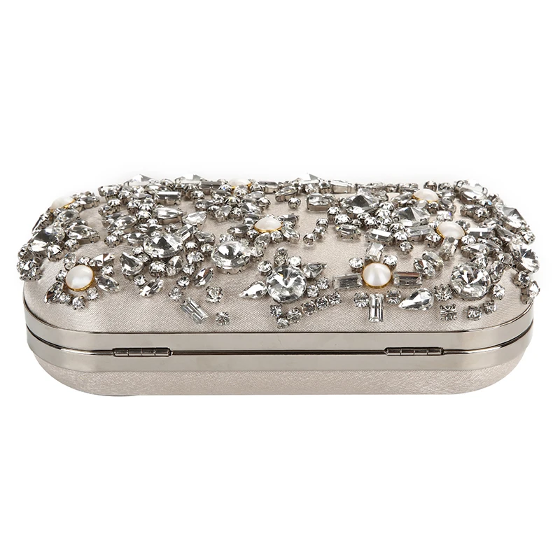 YNSSK Apricot Satin Clutches Evening Bags Bottom View