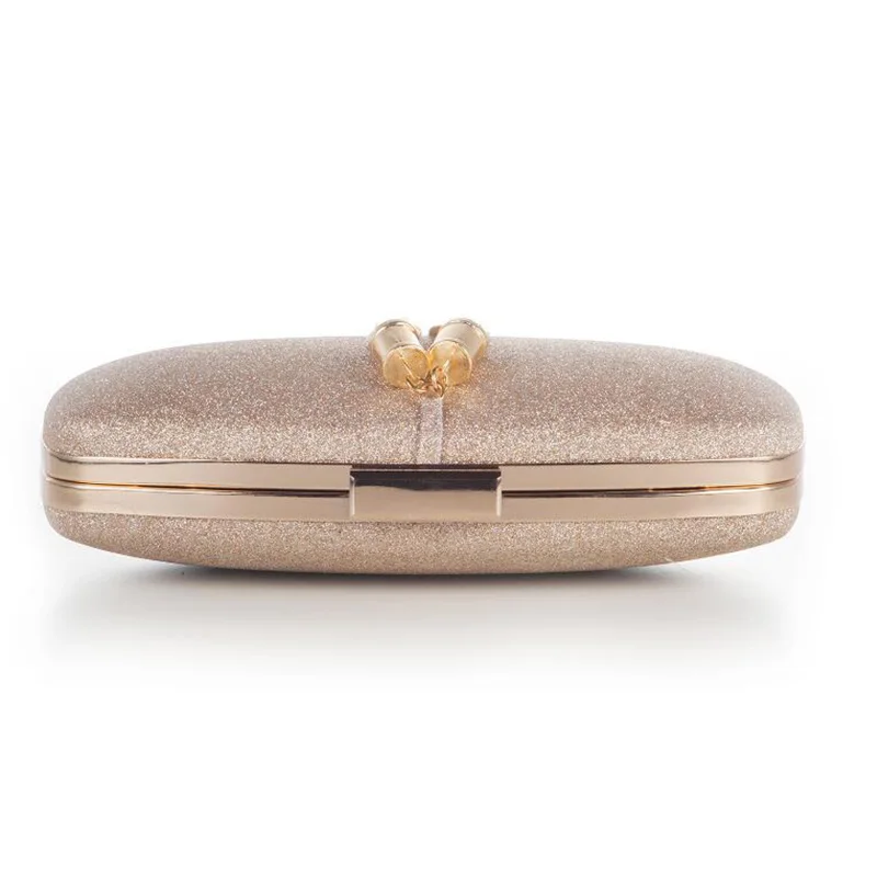 YNSSK Champagne Glitter Clutch Bag Top View