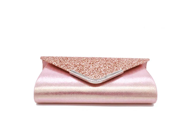 YNSSK Pink Leather Envelope Clutch Purse Bottom View