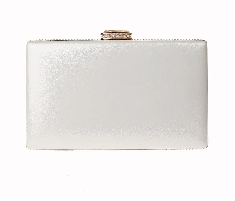 YNSSK Silver Glitter Box Clutch Bag Back View