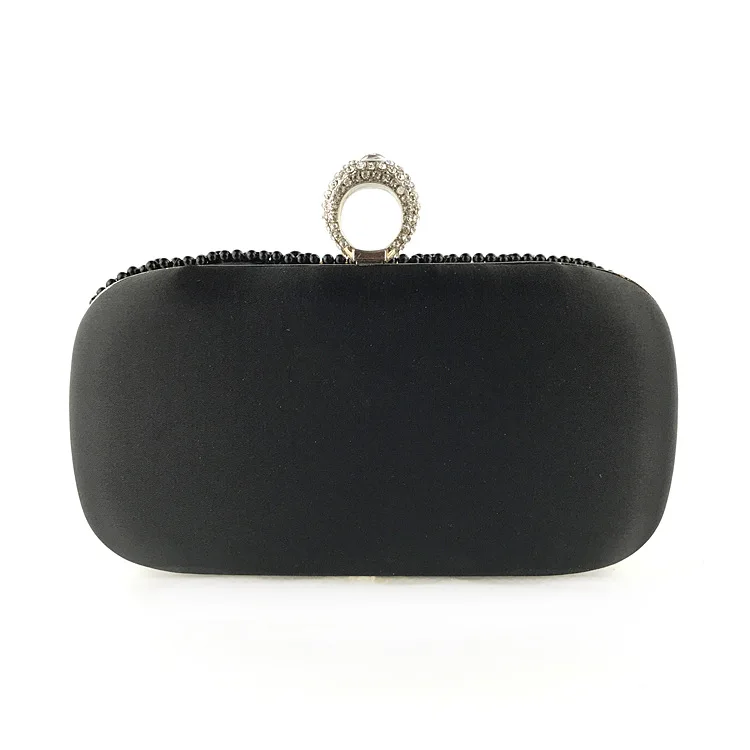 YNSSK Black Beads Evening Crossbody Bag Back View
