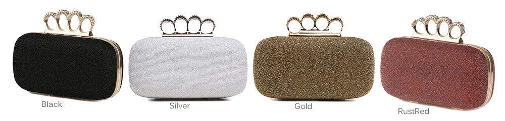 YNSSK Clutch Purse With Brass Knuckle Handle Available Colors