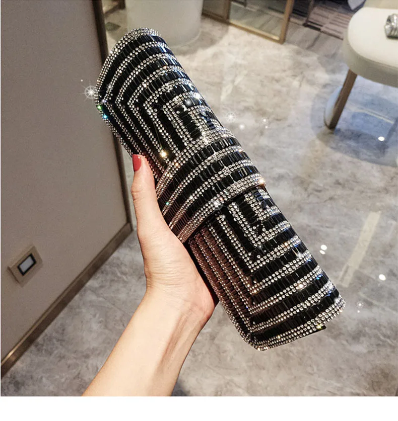 YNSSK Black Square Evening Bag Top View