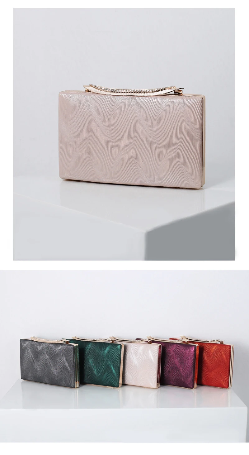YNSSK Pink PU Leather Clutch Bag Side View