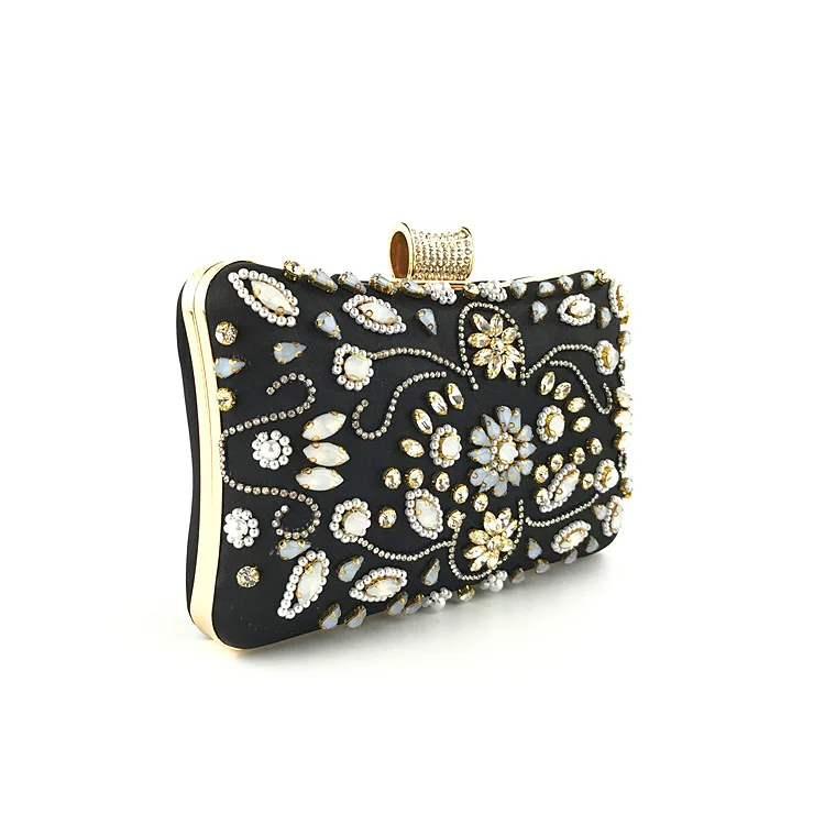 Oblique view of the YNSSK Hand Beaded Stylish Evening Bag