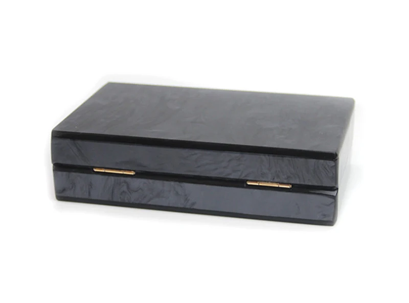 YNSSK Marble Bride Acrylic Clutch Champagne Black Color Bottom View