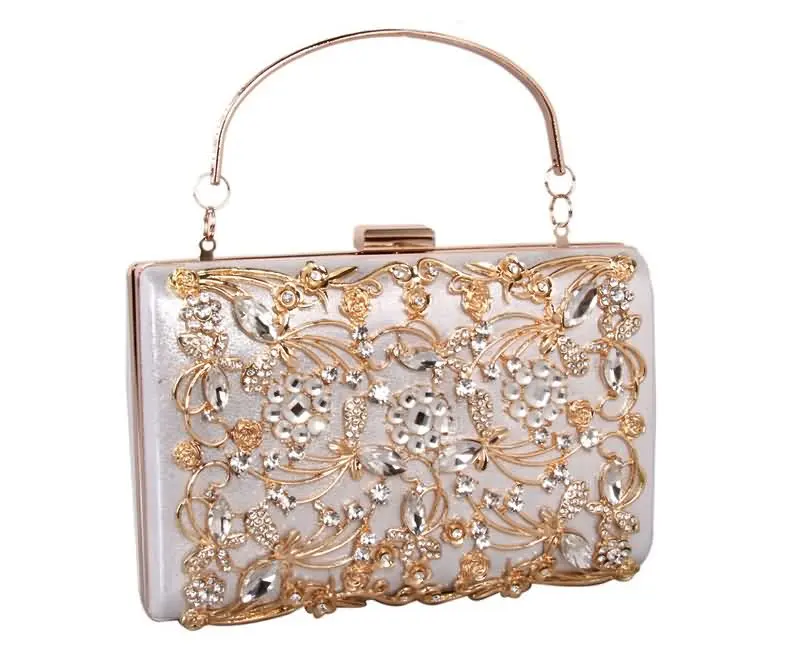 YNSSK Evening Clutches for Weddings White Front View
