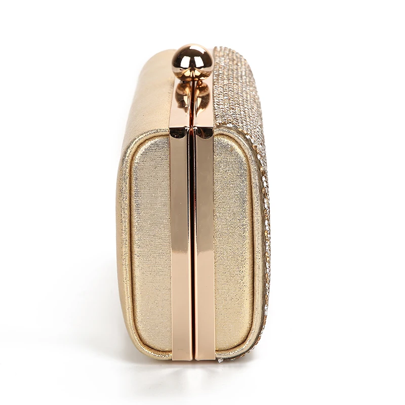 YNSSK Bling Rhinestone Stripe Clutch Bag Side View