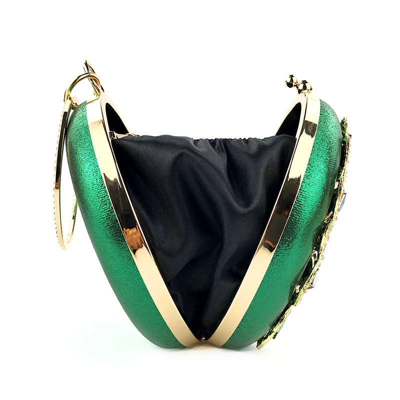 YNSSK Green Floral Wristlet Clutch Bag Side View