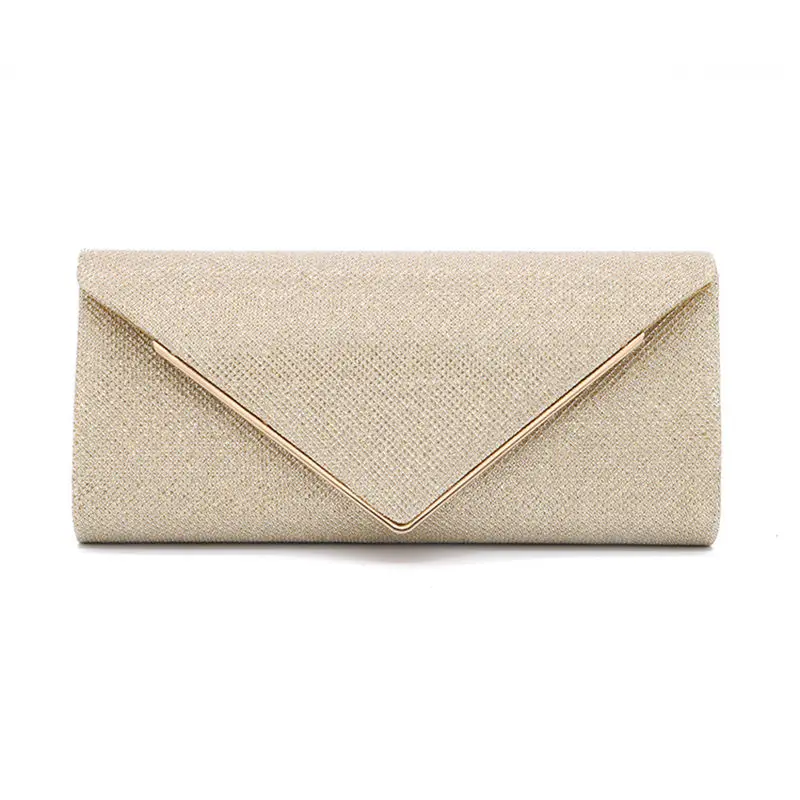 YNSSK Gold Envelope Clutch Bag Front View