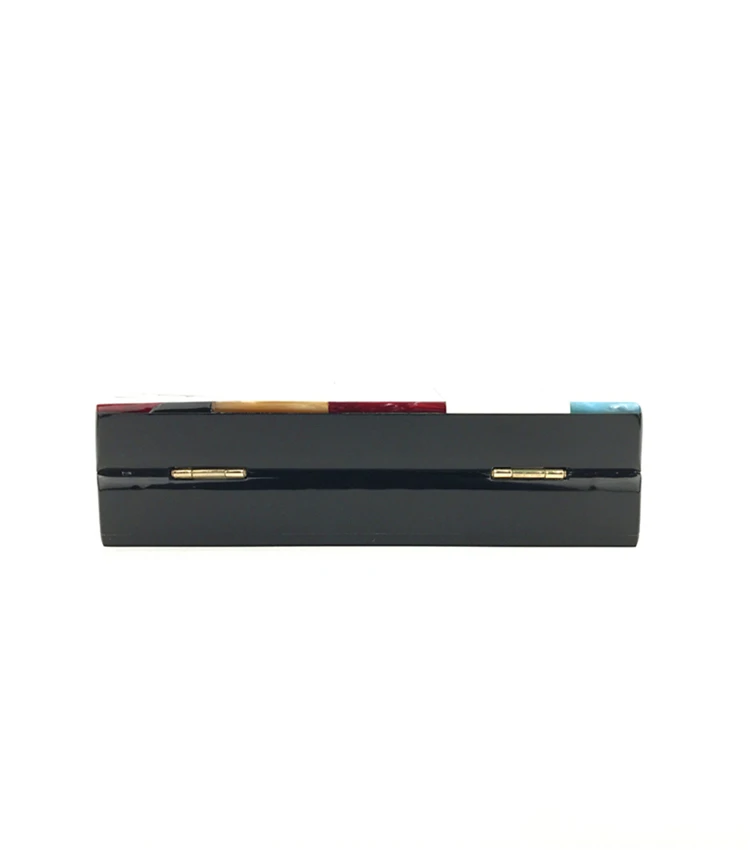 YNSSK Geometric Pattern Color Block Clutch Bottom View
