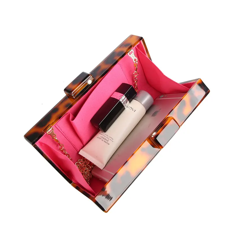 -YNSSK Tortoise Shell Crossbody Clutch Bag Inside View