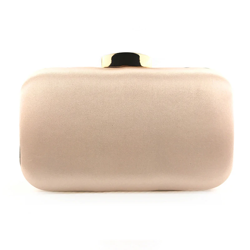 YNSSK Gold Satin Floral Clutch Bag Back View