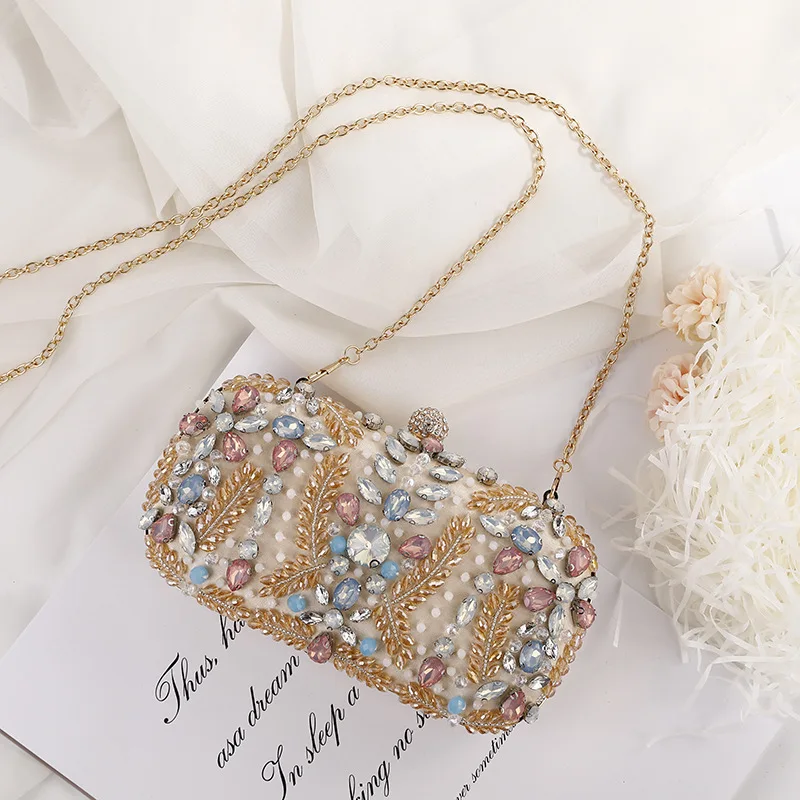 YNSSK Champagne Gold Clutch Purse Front View