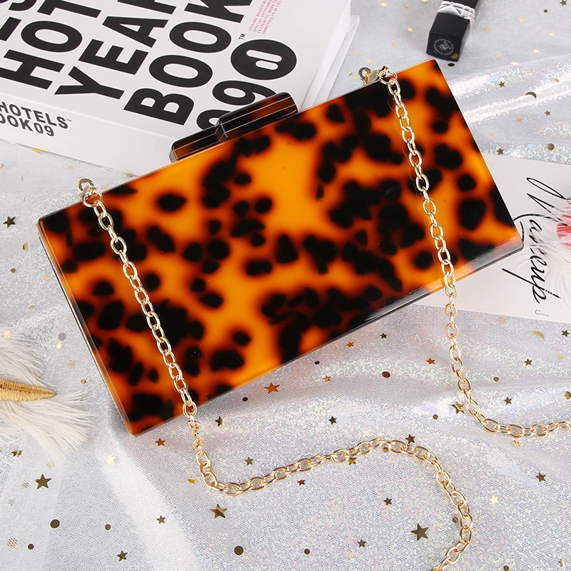 -YNSSK Tortoise Shell Crossbody Clutch Bag Front View
