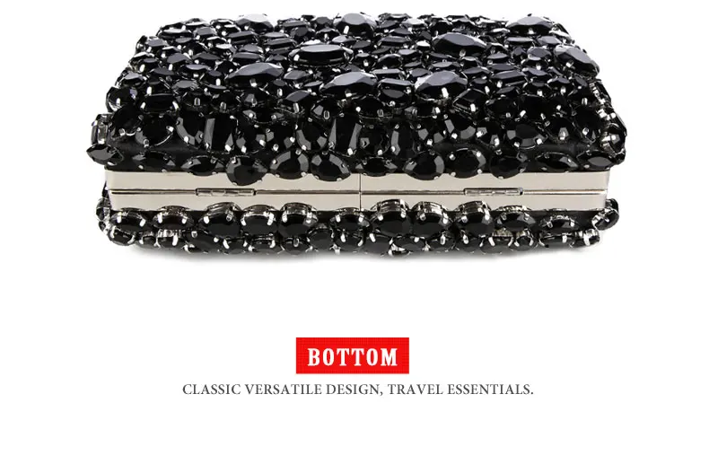 YNSSK Black Jewelry Clutch Bag Bottom View