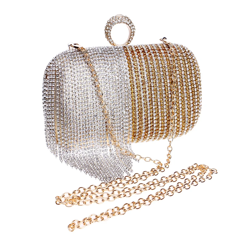 YNSSK Party Wear Hand Purse with Chain Side View