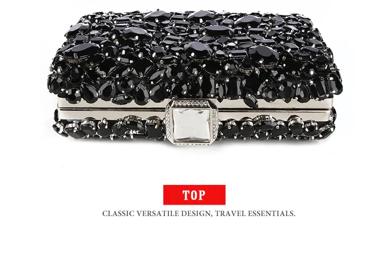 YNSSK Black Jewelry Clutch Bag Top View