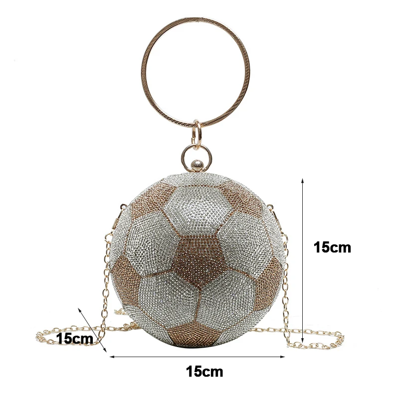 Dimensions of YNSSK Ball-Shaped Rhinestone Evening Bag