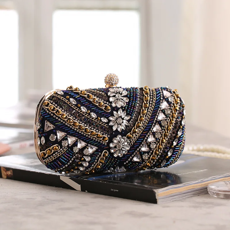 Front view of YNSSK Women's Beaded Clutch