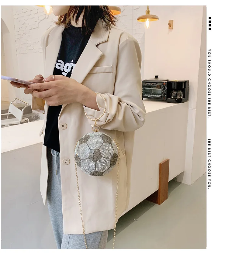 YNSSK Ball - Shaped Rhinestone Evening Bag Model Show