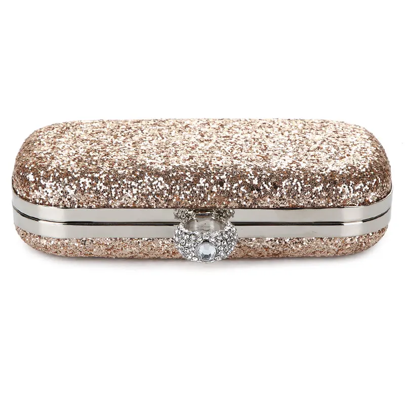 YNSSK Champagne Sequin Clutch Bag Top View