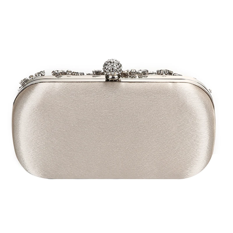 YNSSK Apricot Satin Clutches Evening Bags Back View