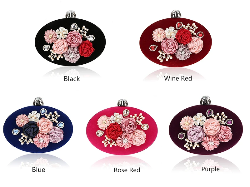 YNSSK Navy Floral Clutch Bag Available Colors