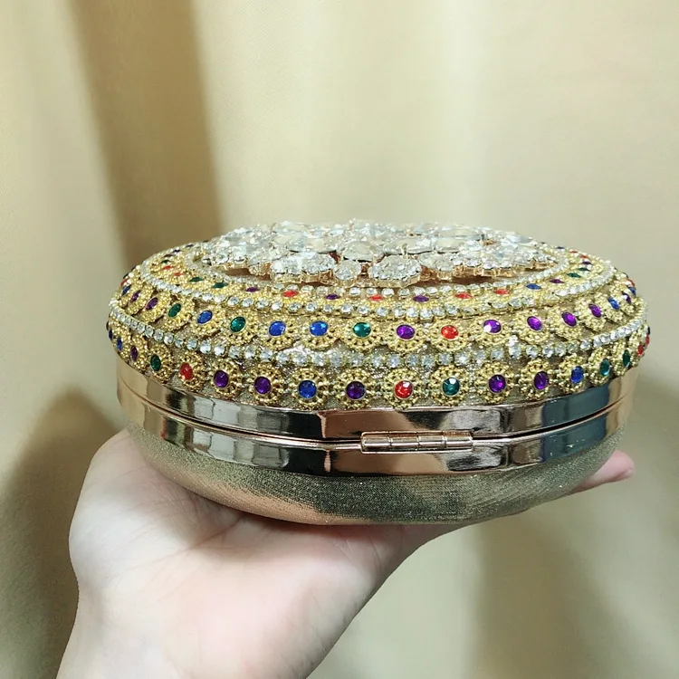Bottom View of the YNSSK Round Rhinestone Evening Bag