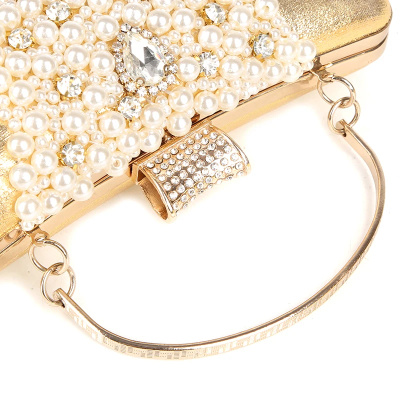 IMG_6045YNSSK Beads Faux Leather Clutch Bag Surface Detail View