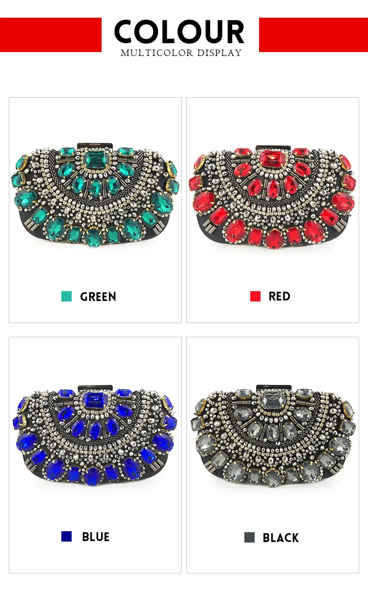 YNSSK Crystal Clutch Evening Bag Available Colors