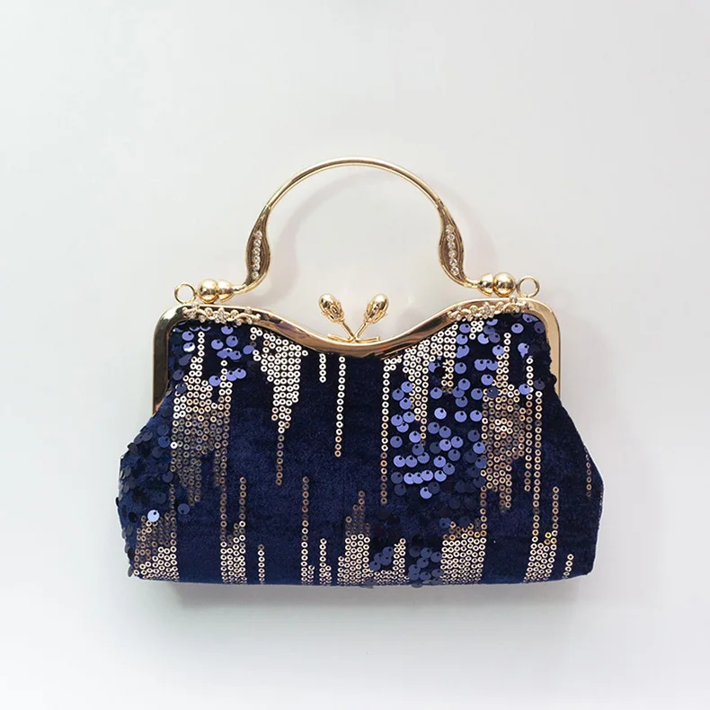 YNSSK Navy Vintage Ladies Evening Bags Front View
