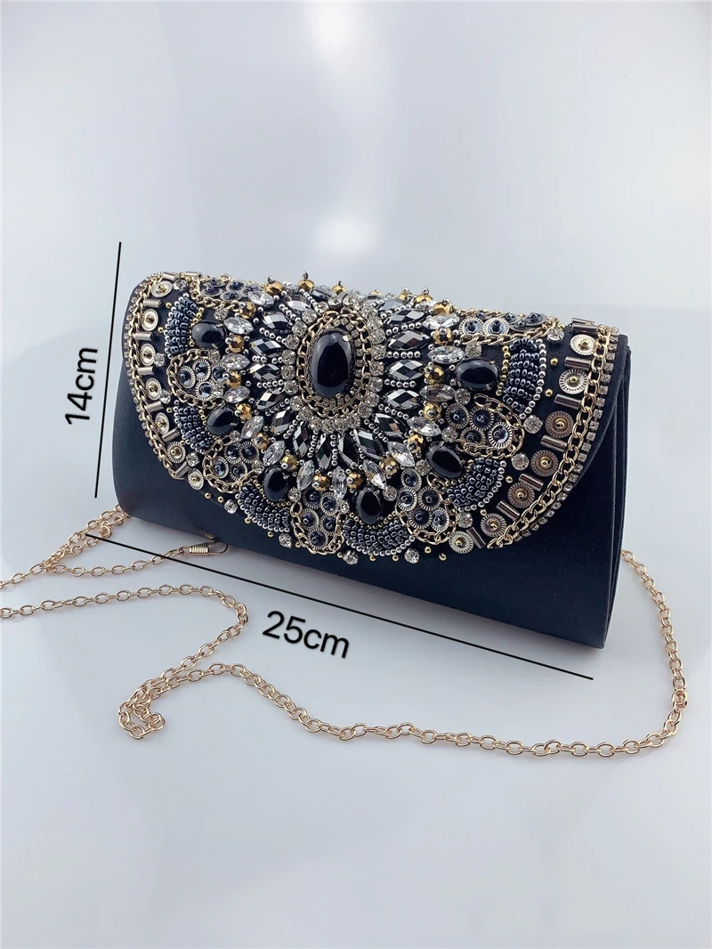 YNSSK Black Leather Envelope Purse Size
