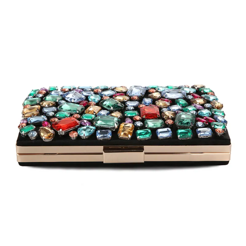 YNSSK Rainbow Crystal Clutch Bag Top View