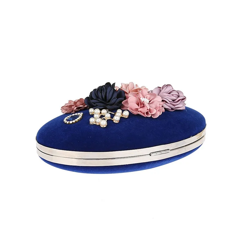 YNSSK Navy Floral Clutch Bag Bottom View