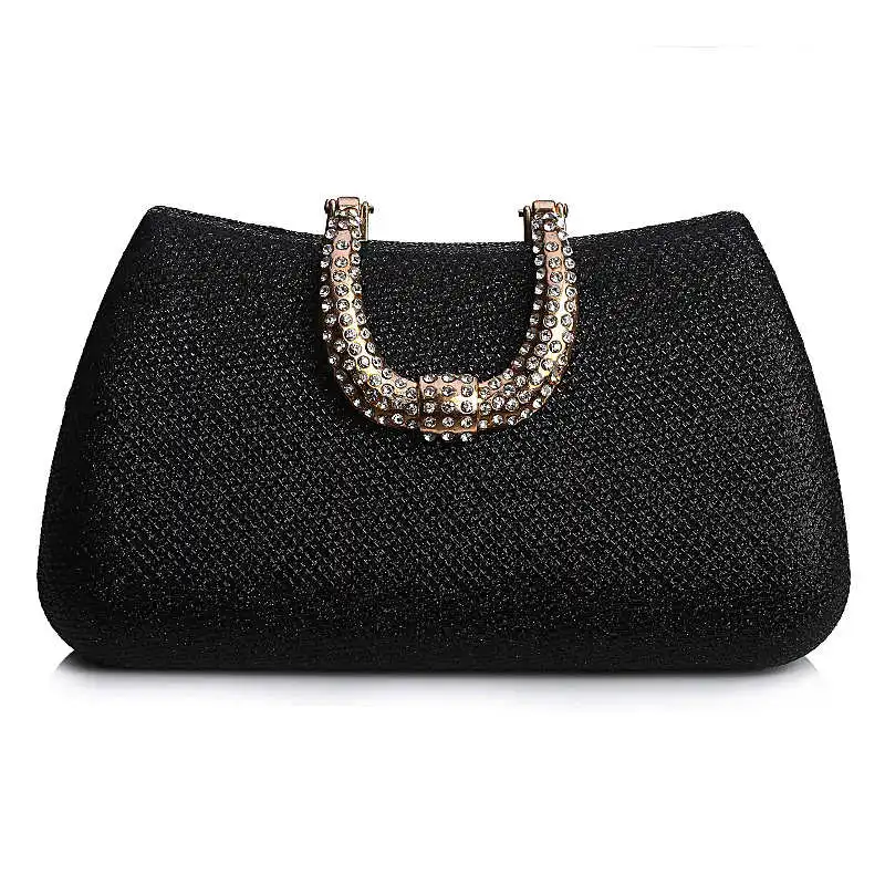 YNSSK Plain Black Clutch Bag Front View