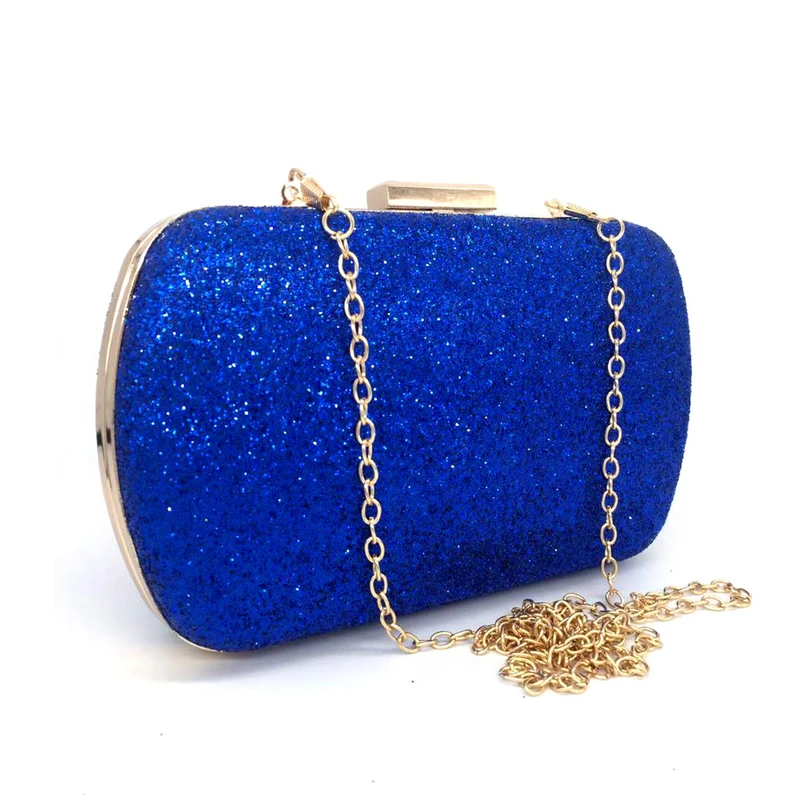 YNSSK Royal Blue Sequin Clutch Bag Front View