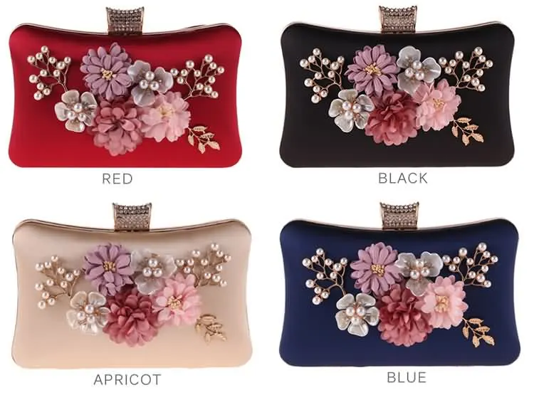 YNSSK Floral Velour Clutch Bag for Wedding Available Colors