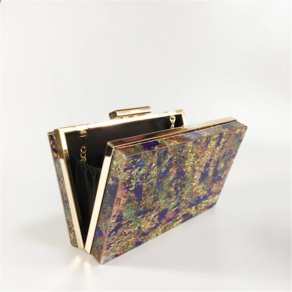 YNSSK Color Painting Personalized Acrylic Clutch Bag Inside View