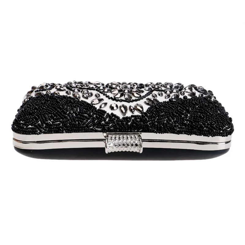 YNSSK Black And White Clutch Bags For Weddings Top View