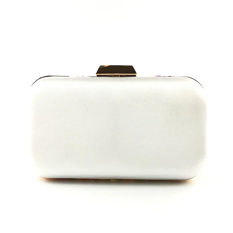 YNSSK Rainbow Beads and Crystal Clutch Bag Back View