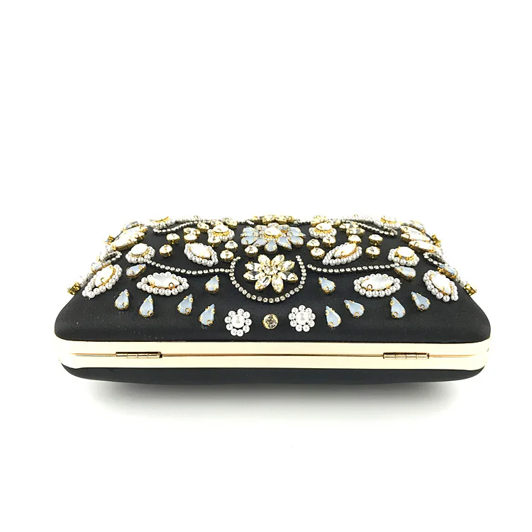 Lay Down Bottom Image of YNSSK Hand Beaded Stylish Evening Bag