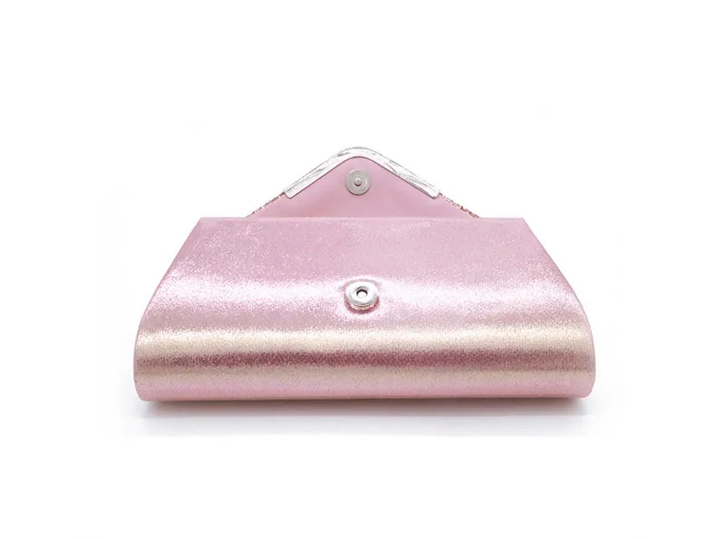 YNSSK Pink Leather Envelope Clutch Purse the Flap Detail View
