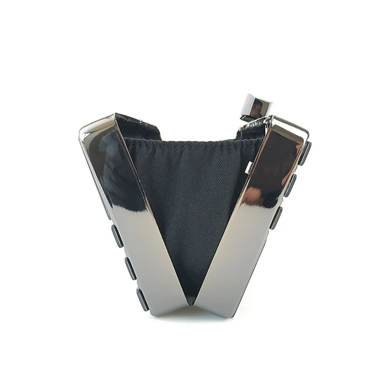 10Marble Gold-trimmed Acrylic Box Clutch Black Color Side View