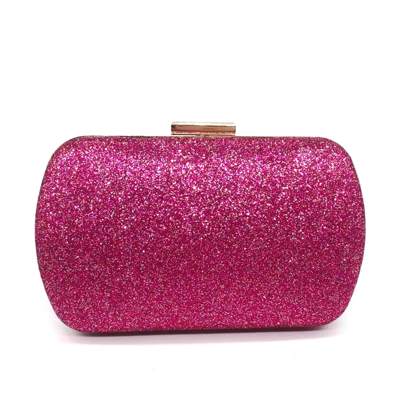YNSSK Rose Red Sequin Clutch Bag Front View
