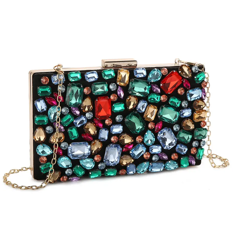YNSSK Rainbow Crystal Clutch Bag Side View