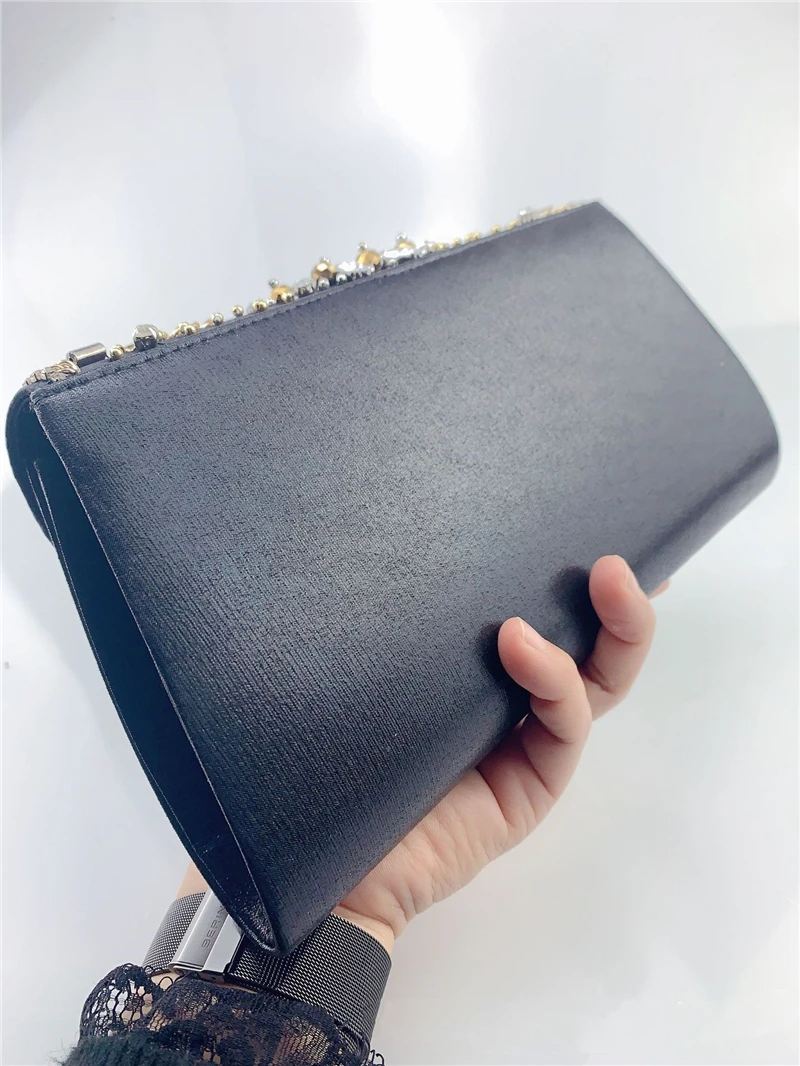 YNSSK Black Leather Envelope Purse Back View