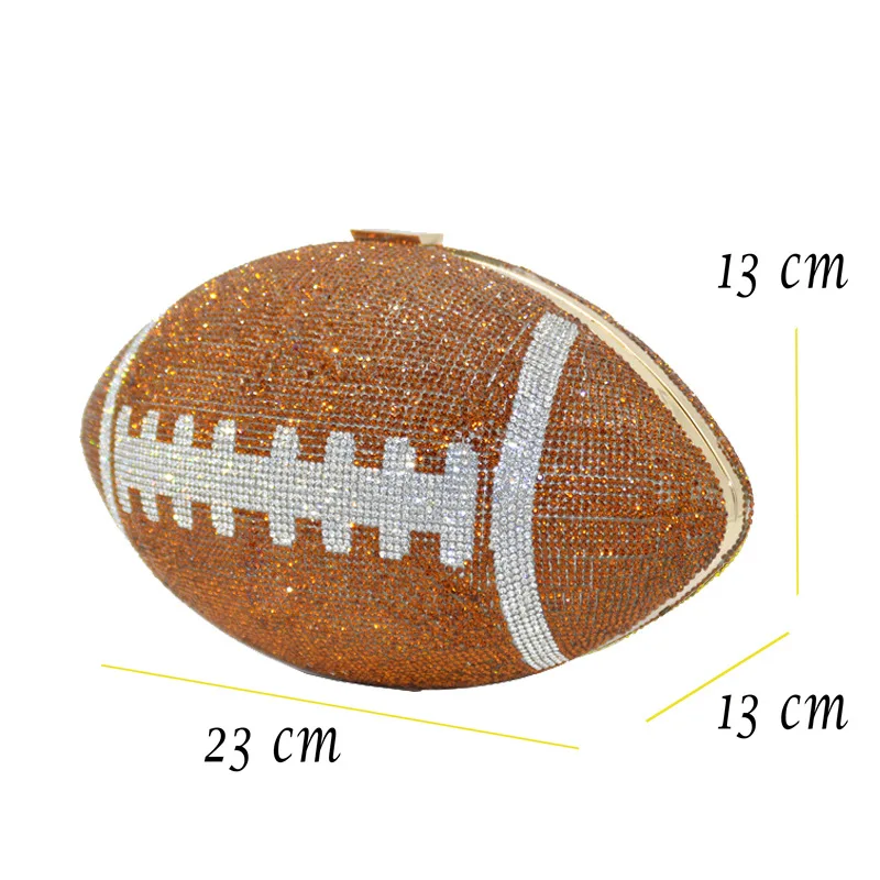 YNSSK Unique Sequin Rugby Clutch Bag Size